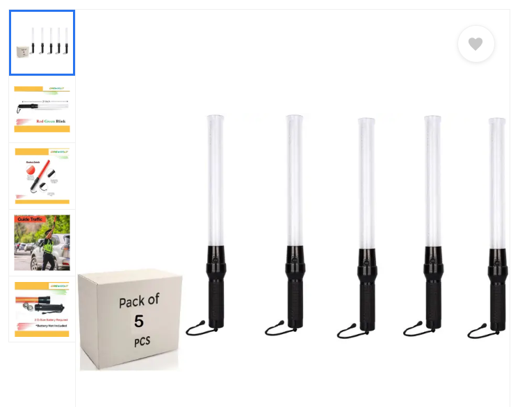 Crewbolt Flashlight Led Traffic Control Baton Wands Air Marshaling Parking Control 5 PC Car Fancy Lights  (Red, Green)